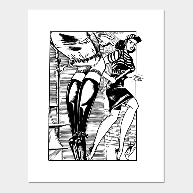 Vintage Pulp High Heel Girl In Bondage Girl Rope Bdsm Art High Heels Posters And Art Prints